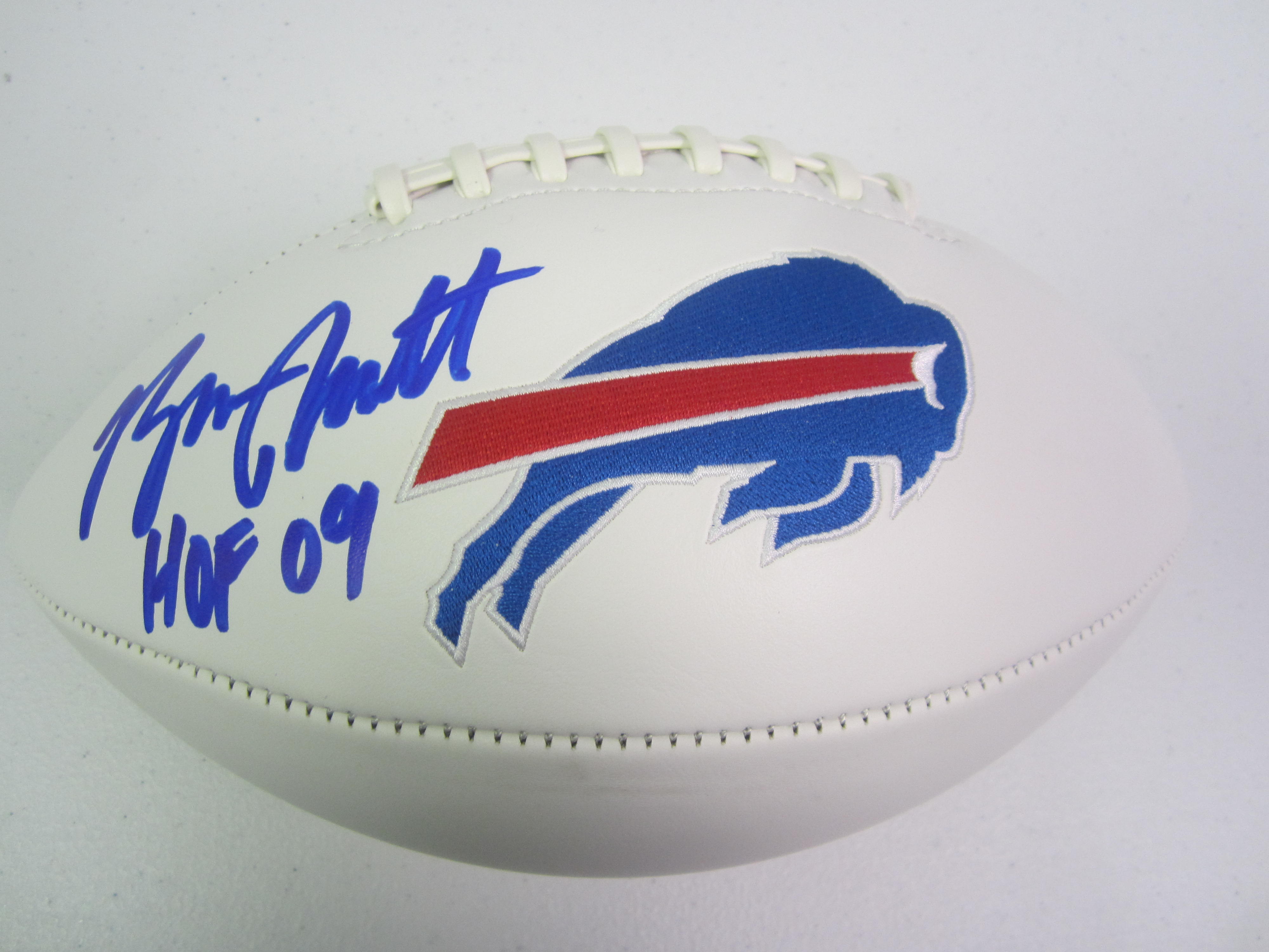 Bruce Smith Buffalo Bills Signed Logo Football » Budd's Collectibles