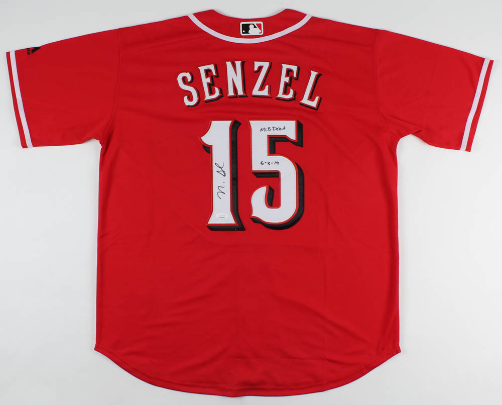 Nick Senzel Signed Reds Jersey Inscribed MLB Debut 5/3/19 (JSA)