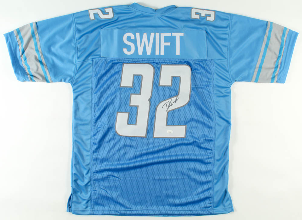 D'ANDRE SWIFT Signed DETROIT LIONS Black Jersey Size XL JSA COA